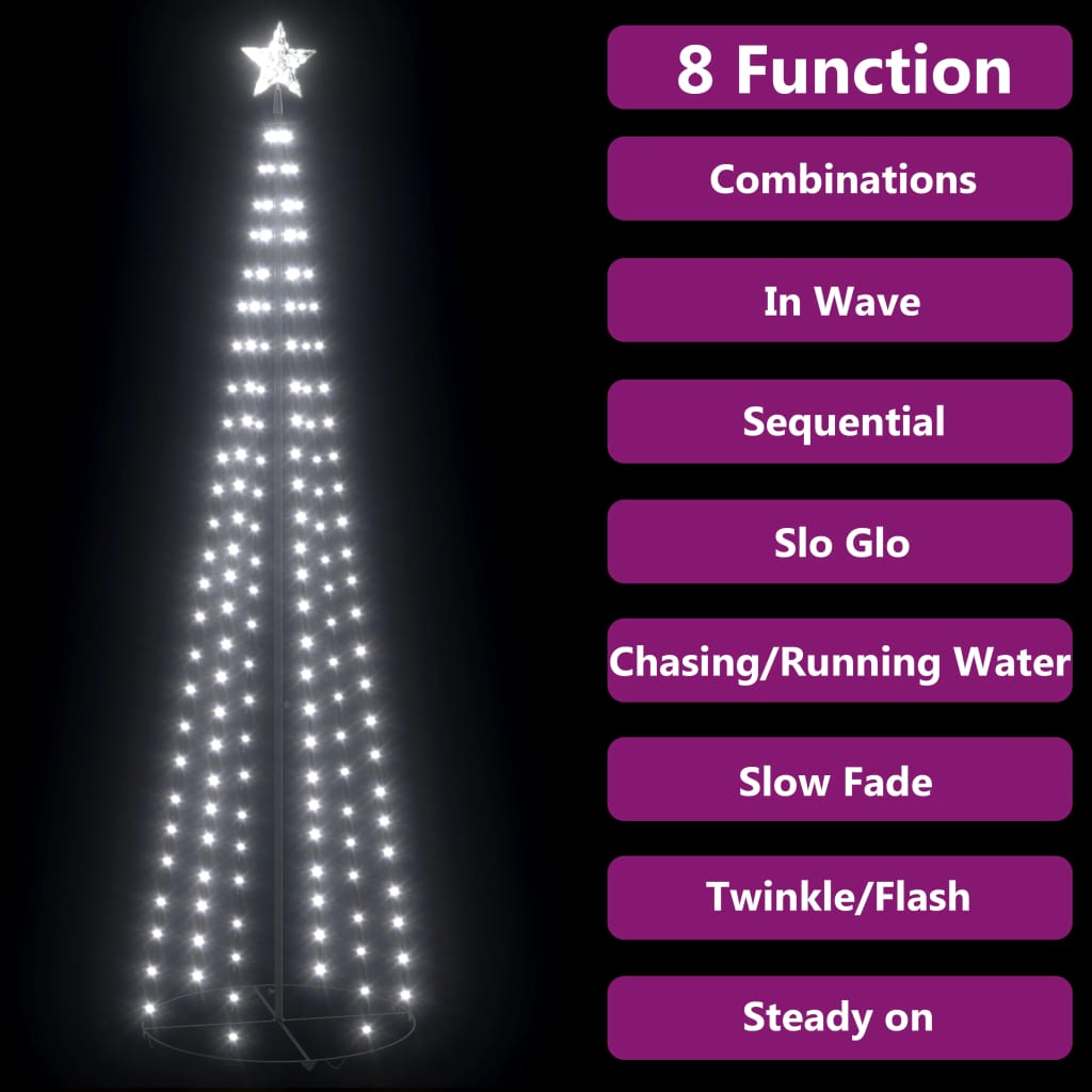 Kegelkerstboom 136 Led's 70X240 Cm Koudwit