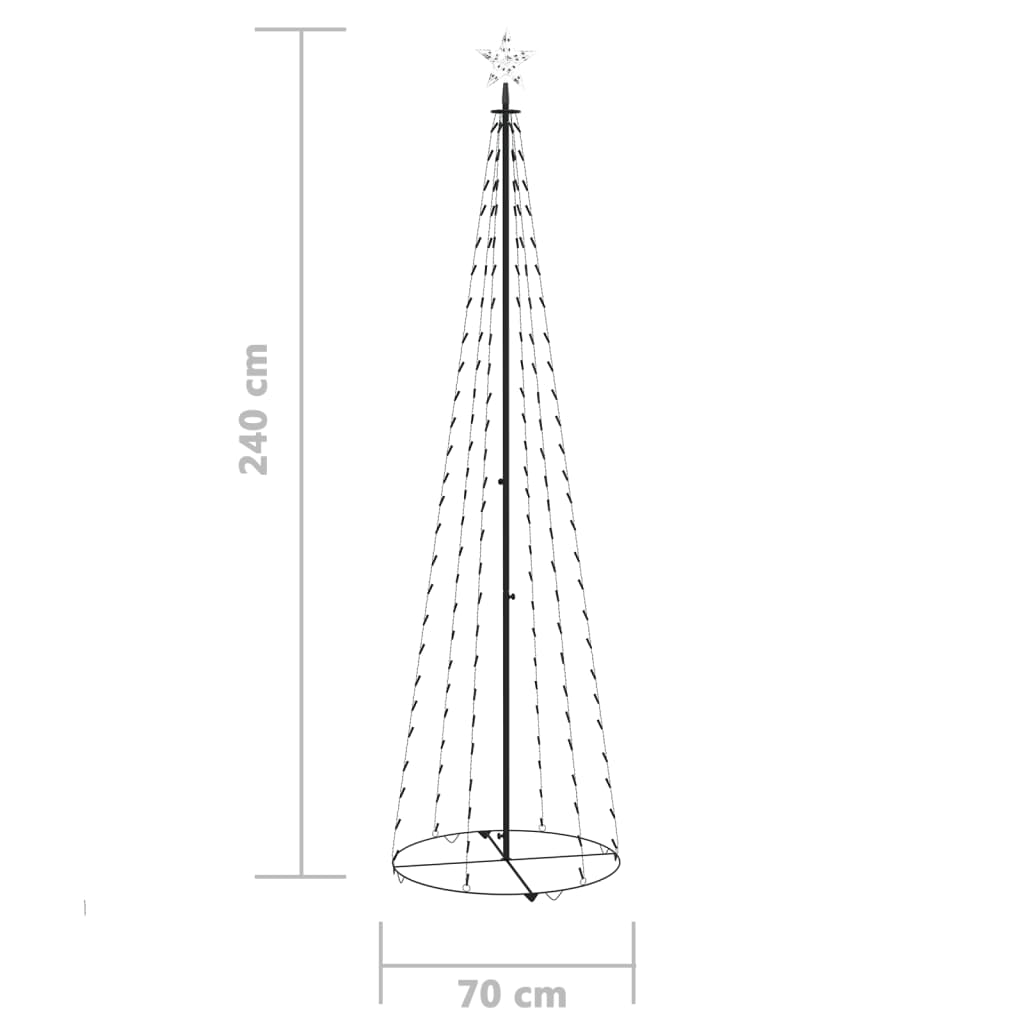 Kegelkerstboom 136 Led's 70X240 Cm Koudwit
