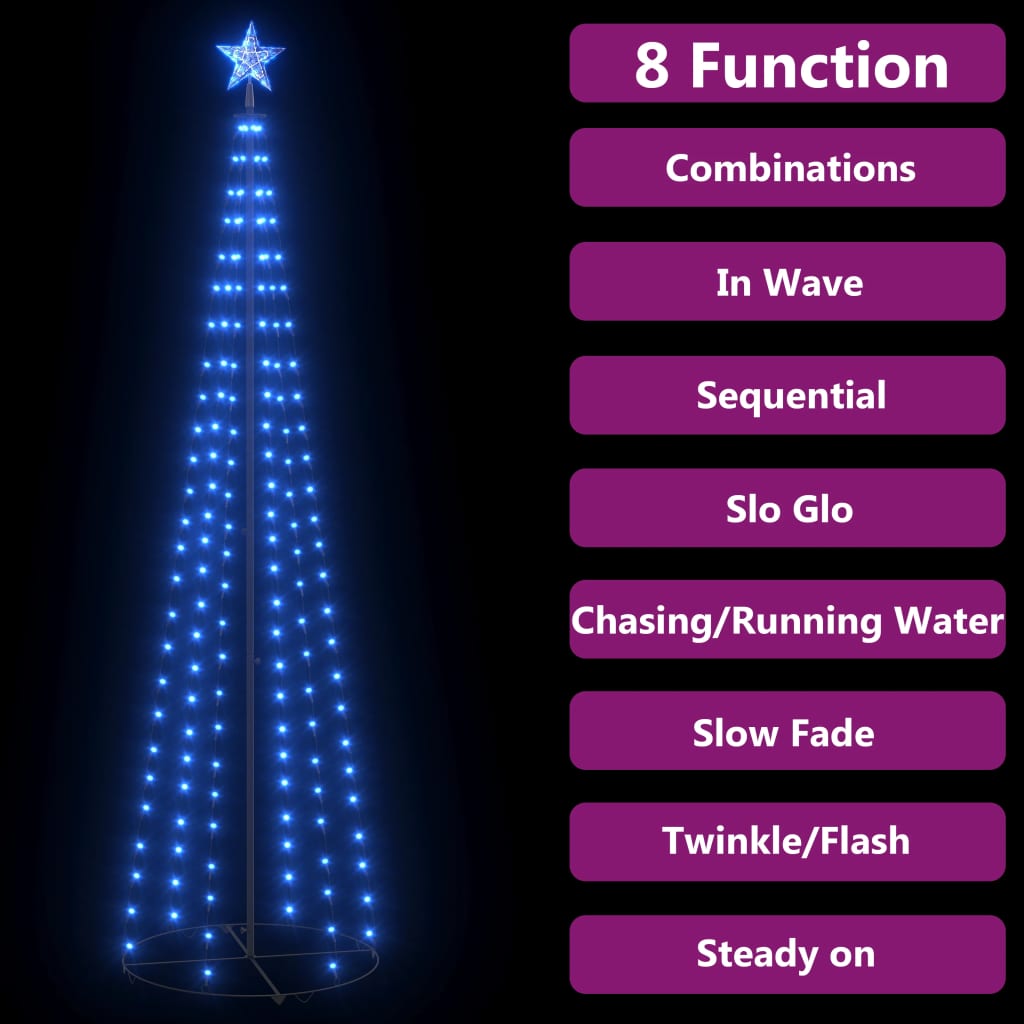 Kegelkerstboom 136 Led's 70X240 Cm Blauw