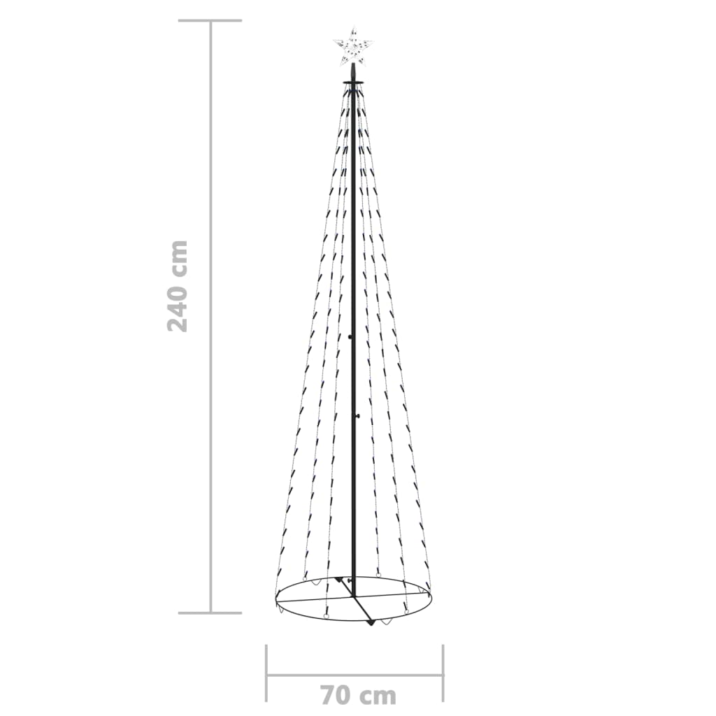 Kegelkerstboom 136 Led's 70X240 Cm Blauw