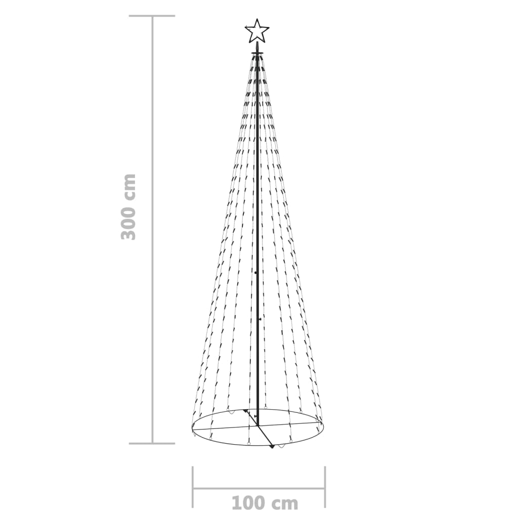 Kegelkerstboom 330 Led's 100X300 Cm Blauw
