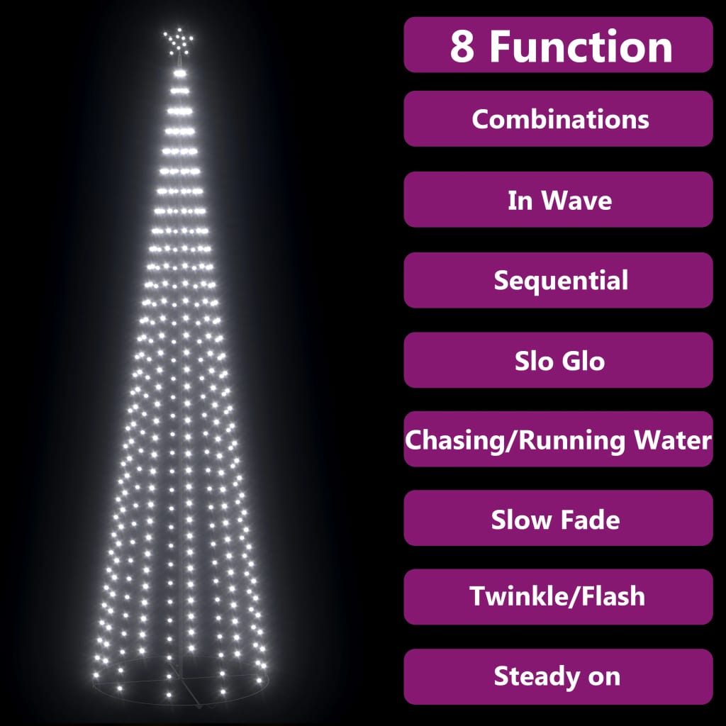 Kegelkerstboom 400 Led's 100X360 Cm Koudwit