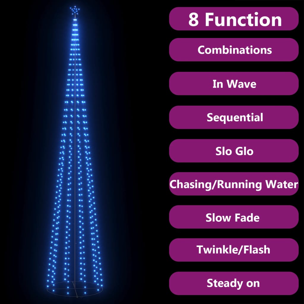 Kegelkerstboom 752 Led's 160X500 Cm Blauw