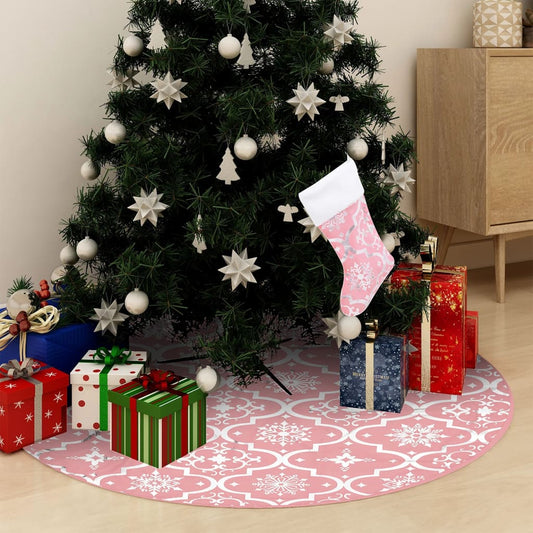 Kerstboomrok Luxe Met Sok 90 Cm Stof Roze