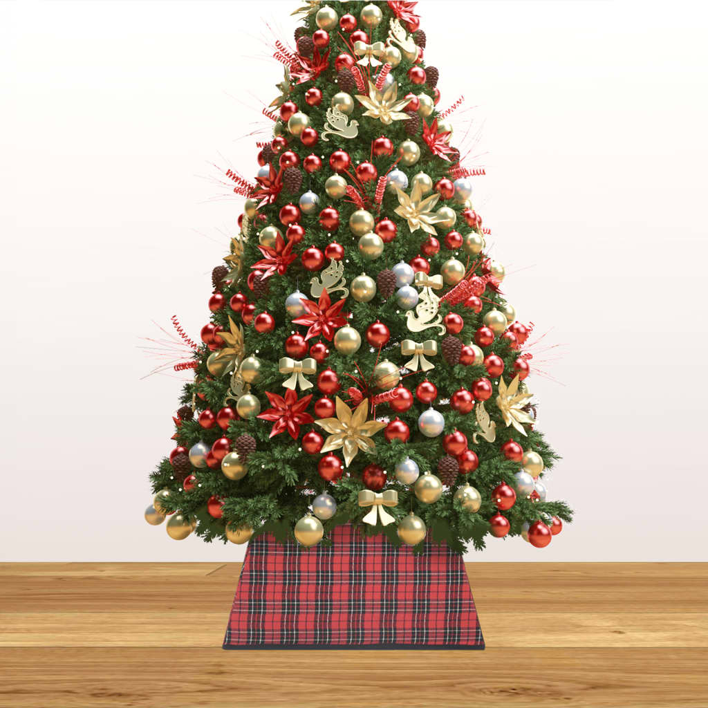 Kerstboomrok 48X48X25 Cm Rood En Zwart