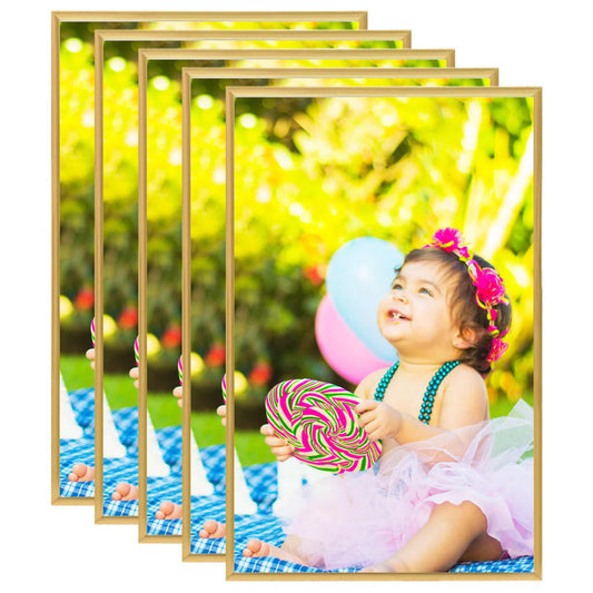 Fotolijsten 5 St Voor Wand Of Tafel 10X15 Cm Mdf Goudkleurig