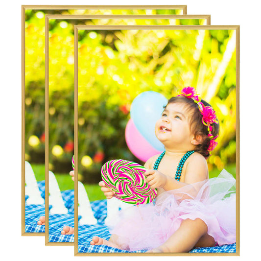 Fotolijsten 3 St Voor Wand Of Tafel 29,7X42 Cm Mdf Goudkleurig