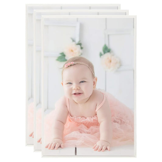 Fotolijsten 3 St Voor Wand Of Tafel 28X35 Cm Mdf Zilverkleurig