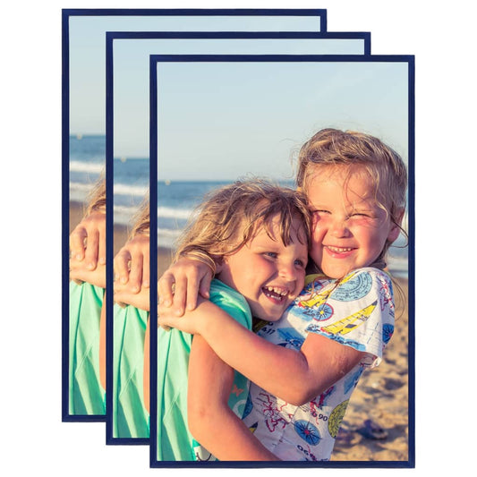 Fotolijsten 3 St Voor Tafel 13X18 Cm Mdf Blauw