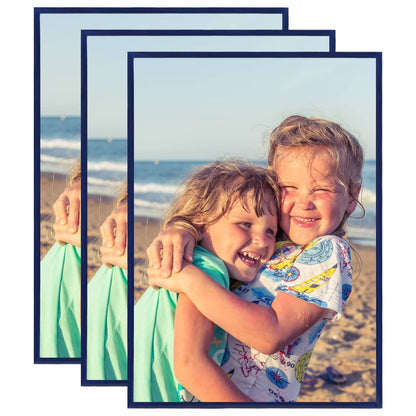 Fotolijsten 3 St Voor Tafel 15X21Cm Mdf Blauw