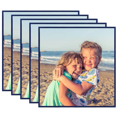 Fotolijsten 5 St Voor Wand Of Tafel 20X20 Cm Mdf Blauw