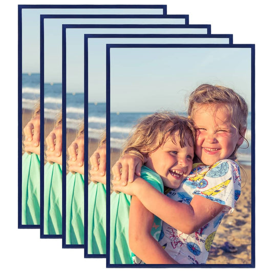 Fotolijsten 5 St Voor Tafel 21X29,7Cm Mdf Blauw