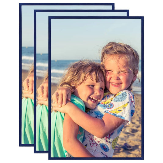 Fotolijsten 3 St Voor Wand Of Tafel 28X35 Cm Mdf Blauw