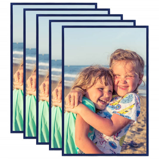 Fotolijsten 5 St Voor Wand Of Tafel 28X35 Cm Mdf Blauw