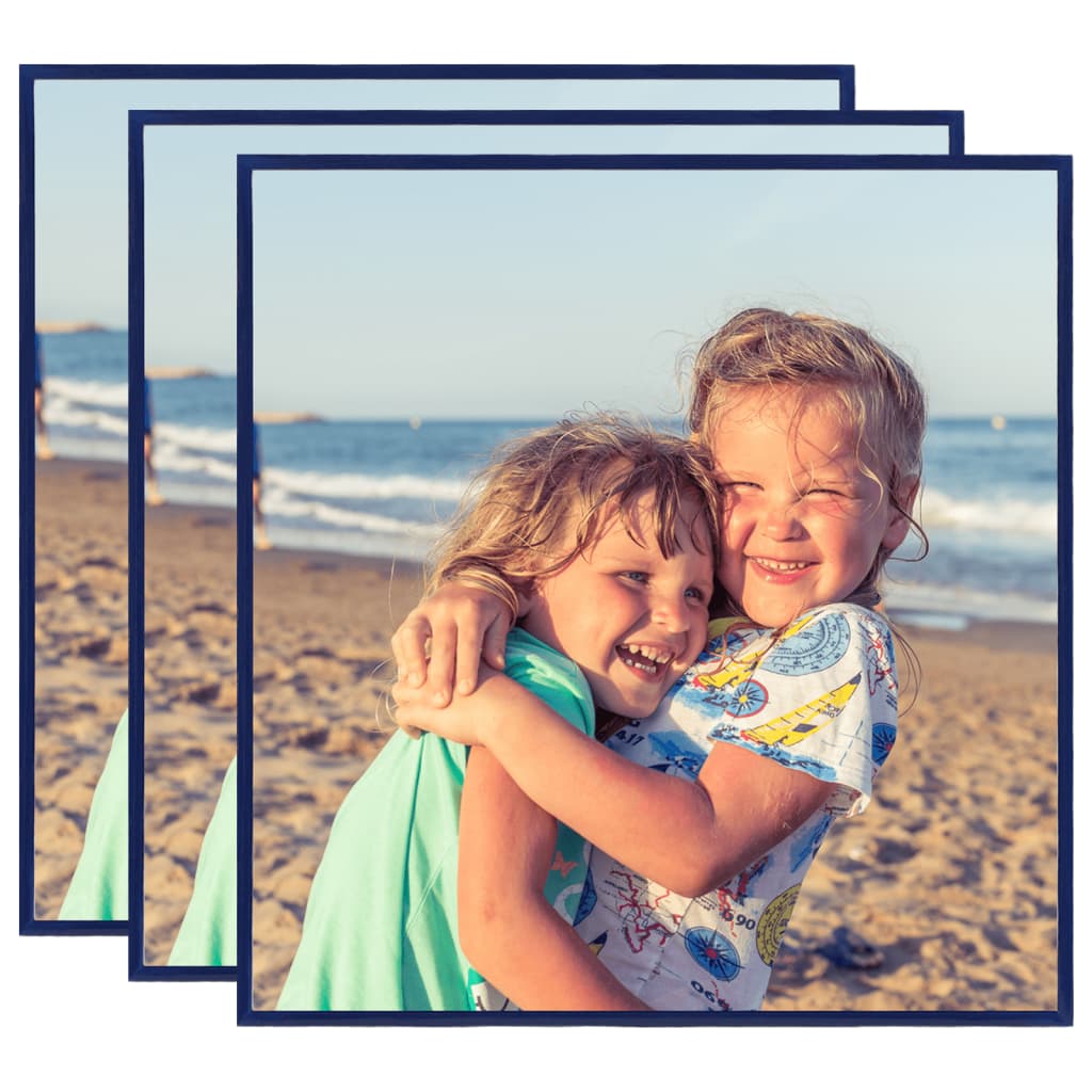 Fotolijsten 3 St Voor Tafel 30X30 Cm Mdf Blauw