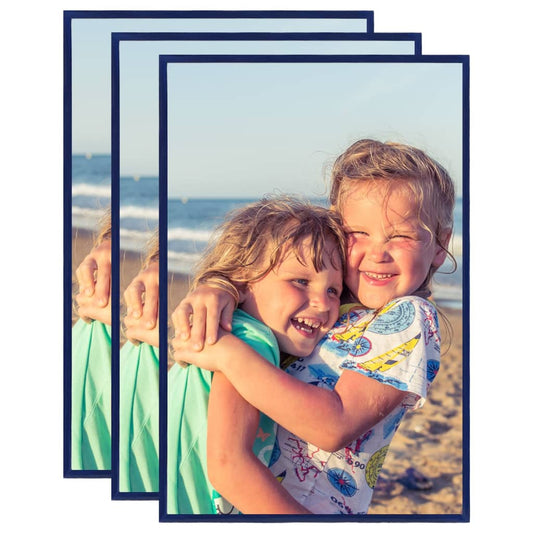 Fotolijsten 3 St Voor Wand 50X70 Cm Mdf Blauw