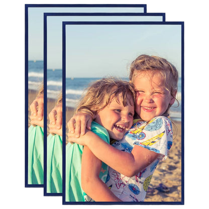 Fotolijsten 3 St Voor Wand Of Tafel 59,4X84 Cm Mdf Blauw