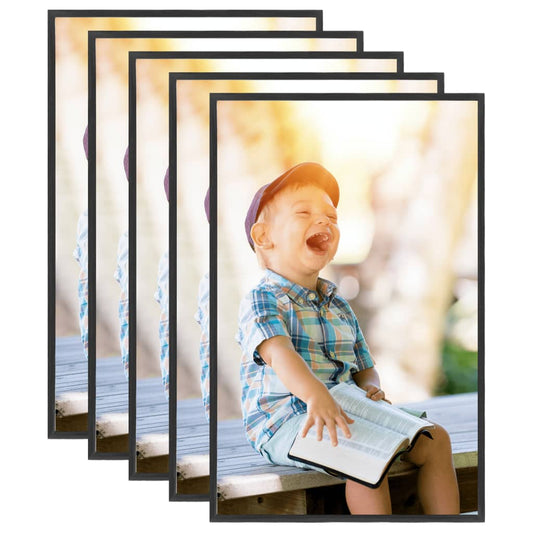 Fotolijsten 5 St Voor Wand Of Tafel 10X15 Cm Mdf Zwart