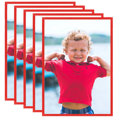 Fotolijsten 5 St Voor Wand Of Tafel 18X24 Cm Mdf Rood