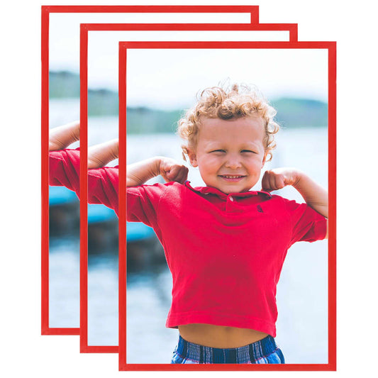 Fotolijsten 3 St Voor Wand Of Tafel 28X35 Cm Mdf Rood