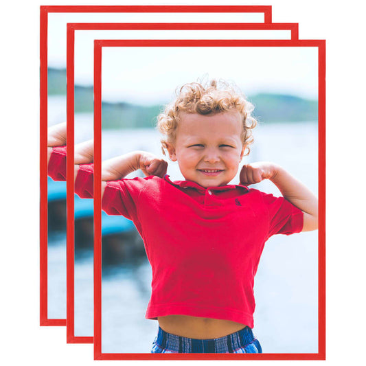 Fotolijsten 3 St Voor Wand Of Tafel 29,7X42 Cm Mdf Rood