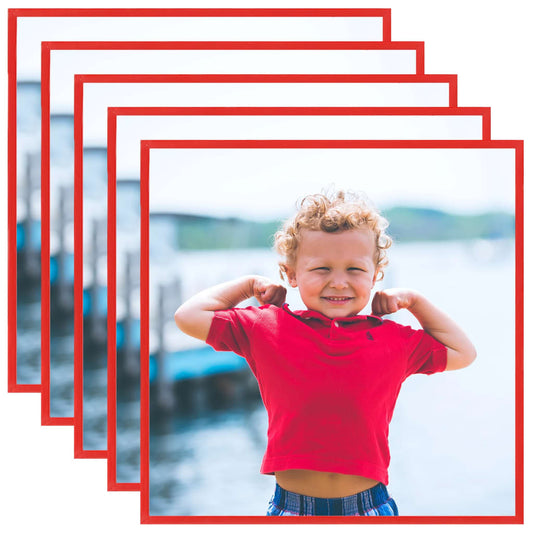 Fotolijsten 5 St Voor Wand Of Tafel 40X40 Cm Mdf Rood