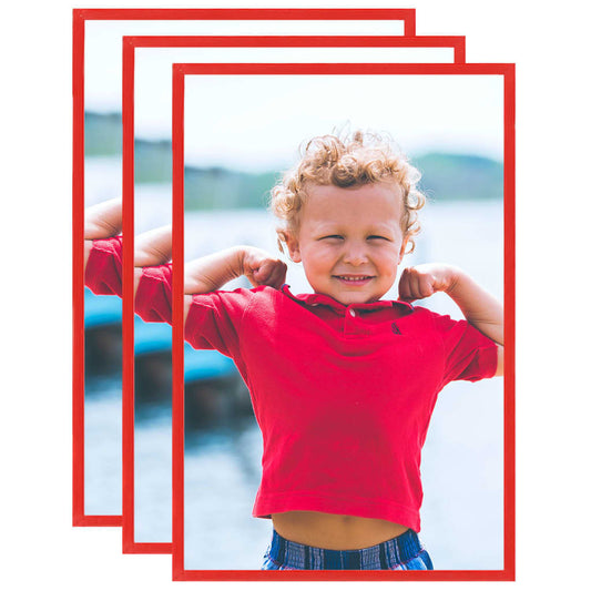 Fotolijsten 3 St Voor Wand Of Tafel 50X70 Cm Mdf Rood