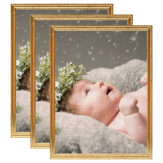 Fotolijsten 3 St Voor Wand Of Tafel 21X29,7 Cm Mdf Goudkleurig