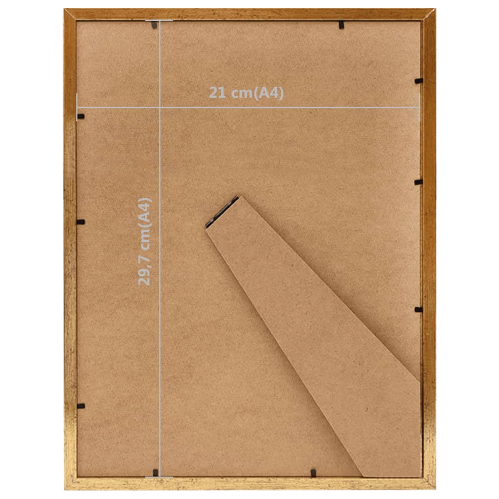 Fotolijsten 3 St Voor Wand Of Tafel 21X29,7 Cm Mdf Goudkleurig