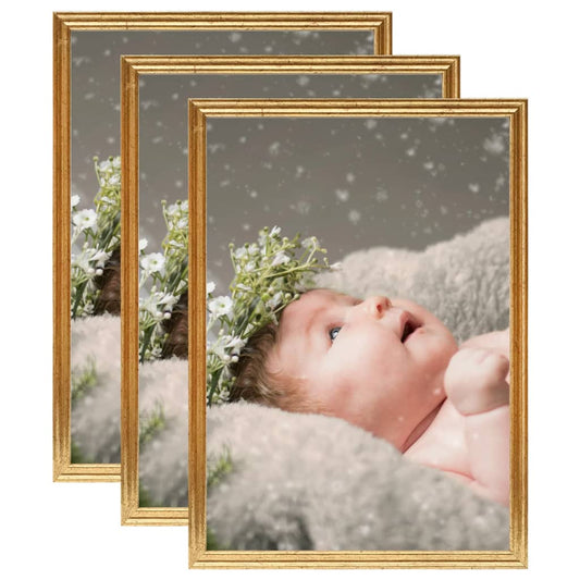 Fotolijsten 3 St Voor Wand Of Tafel 29,7X42 Cm Mdf Goudkleurig