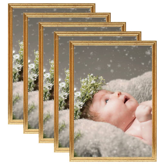 Fotolijsten 5 St Voor Wand Of Tafel 29,7X42 Cm Mdf Goudkleurig
