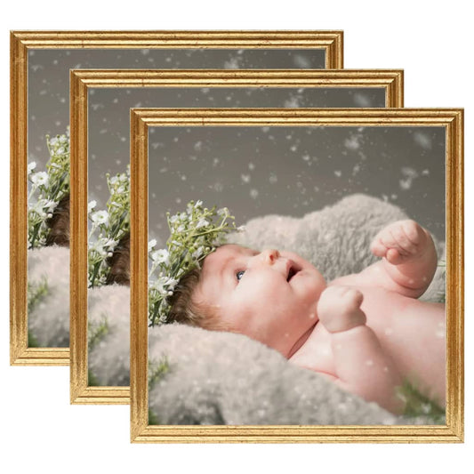 Fotolijsten 3 St Voor Tafel 30X30 Cm Mdf Goudkleurig