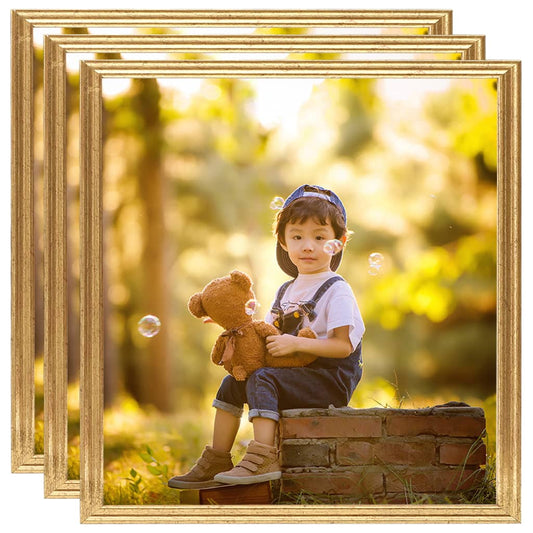 Fotolijsten 3 St Voor Wand 40X40 Cm Mdf Goudkleurig