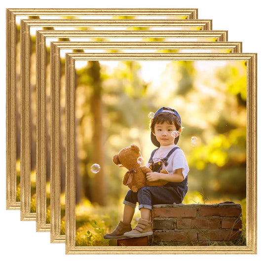 Fotolijsten 5 St Voor Wand Of Tafel 50X50 Cm Mdf Goudkleurig