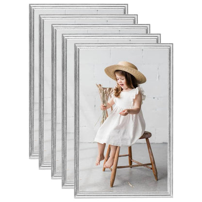 Fotolijsten 5 St Voor Tafel 10X15Cm Mdf Zilverkleurig