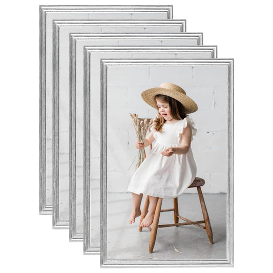 Fotolijsten 5 St Voor Tafel 10X15Cm Mdf Zilverkleurig