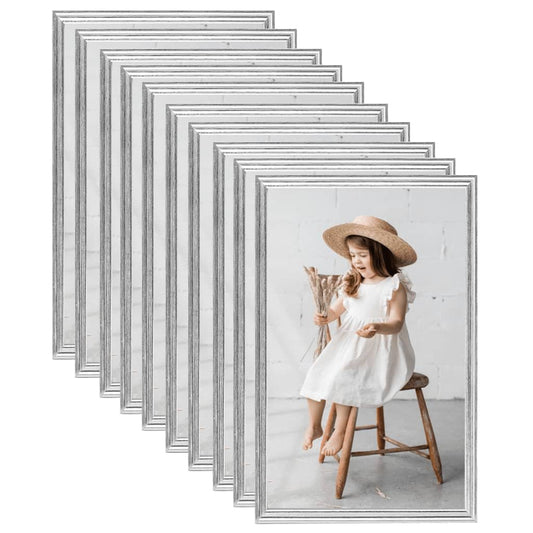 Fotolijsten 10 St Voor Wand Of Tafel 13X18 Cm Mdf Zilverkleurig