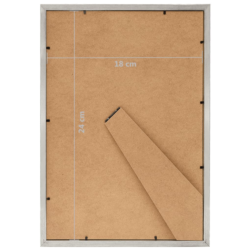 Fotolijsten 10 St Voor Wand Of Tafel 18X24 Cm Mdf Zilverkleurig