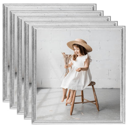 Fotolijsten 5 St Voor Wand Of Tafel 20X20 Cm Mdf Zilverkleurig
