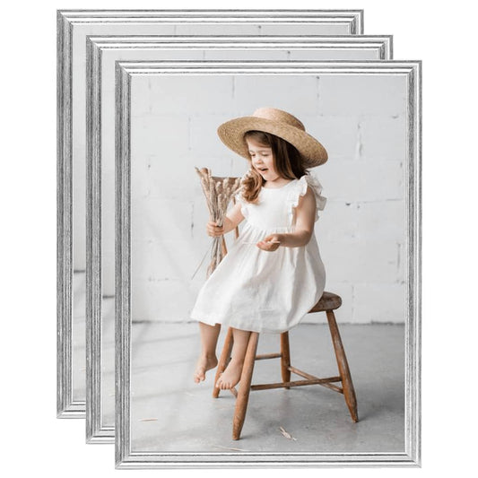 Fotolijsten 3 St Voor Tafel 20X25 Cm Mdf Zilverkleurig