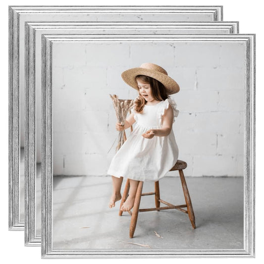 Fotolijsten 3 St Voor Wand 40X40Cm Mdf Zilverkleurig