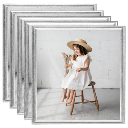 Fotolijsten 5 St Voor Wand 40X40Cm Mdf Zilverkleurig