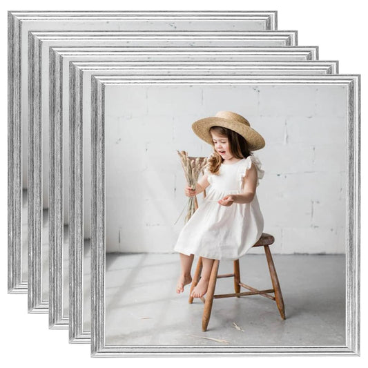Fotolijsten 5 St Voor Wand 40X40Cm Mdf Zilverkleurig