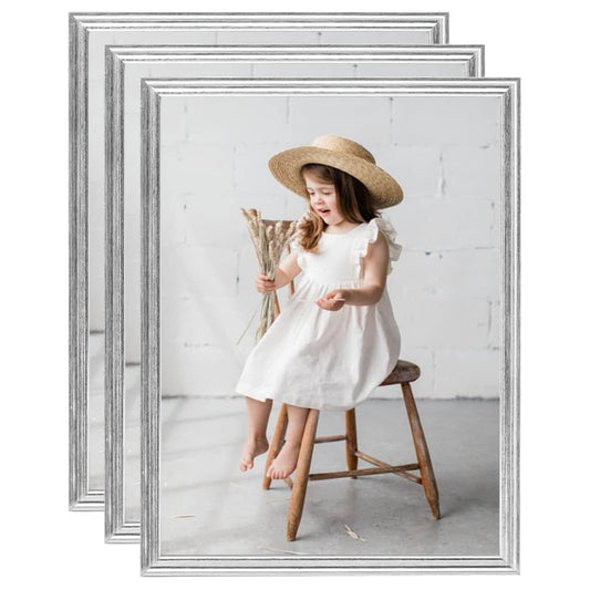Fotolijsten 3 St Voor Wand Of Tafel 50X60 Cm Mdf Zilverkleurig