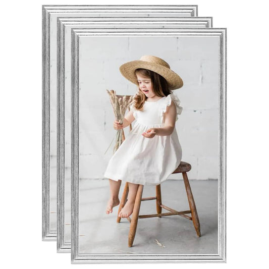 Fotolijsten 3 St Voor Wand Of Tafel 7X90 Cm Mdf Zilverkleurig