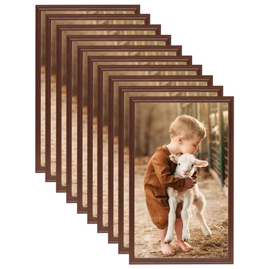 Fotolijsten 10 St Voor Tafel 10X15Cm Mdf Bruin
