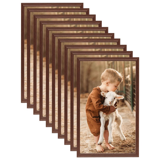 Fotolijsten 10 St Voor Tafel 13X18Cm Mdf Bruin