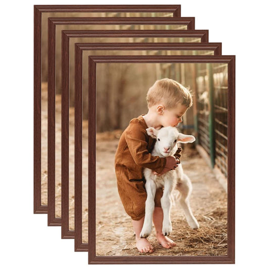 Fotolijsten 5 St Voor Wand Of Tafel 18X24 Cm Mdf Bruin