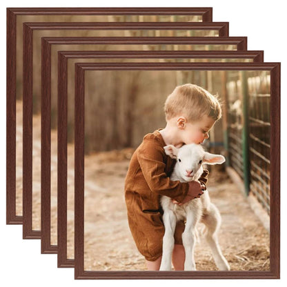 Fotolijsten 5 St Voor Wand Of Tafel 20X20 Cm Mdf Bruin