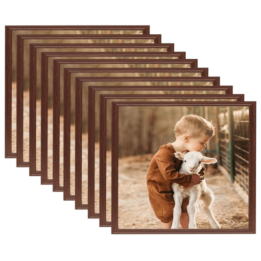 Fotolijsten 10 St Voor Wand Of Tafel 20X20 Cm Mdf Bruin